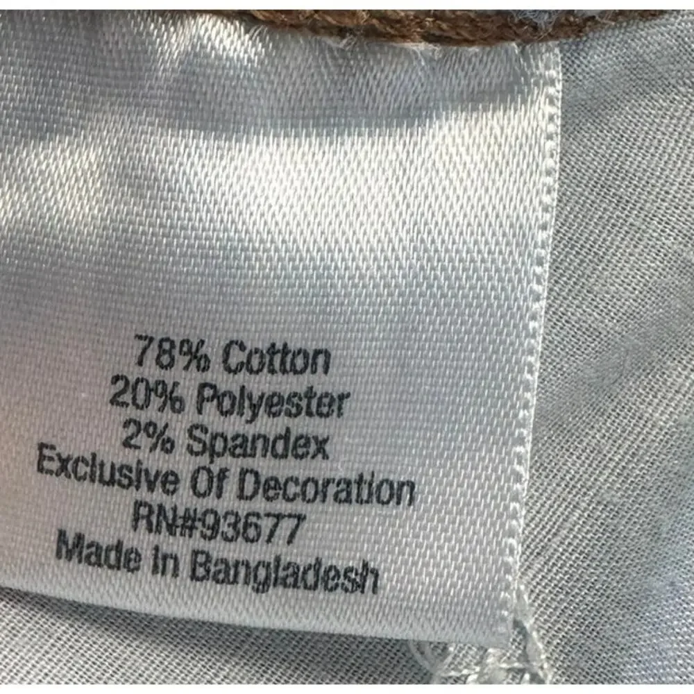 St. John's Bay Size 8 Cotton Polyester Spandex Blue Denim Bermuda Shorts